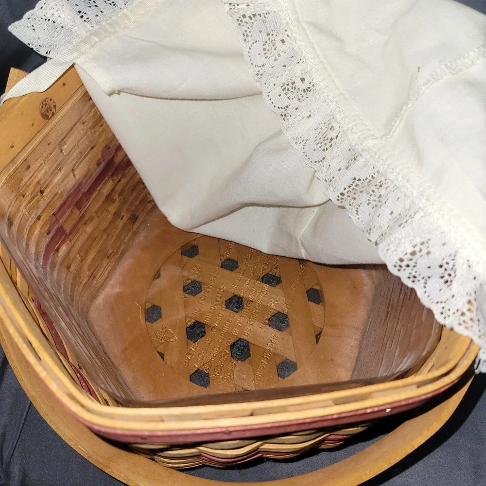 1997 Longaberger Christmas Collection Snowflake Basket Combo w/ Liner Protector